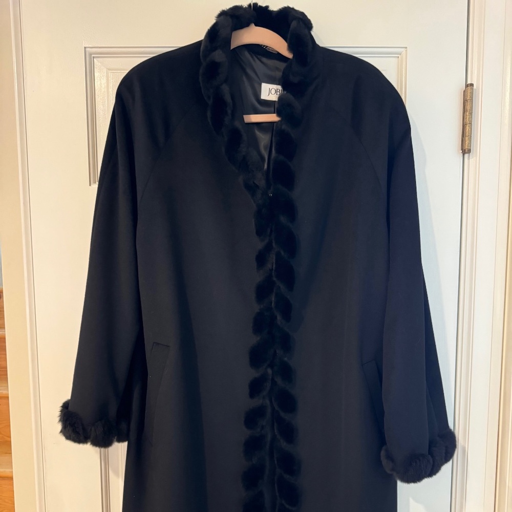 Jobs cashmere and fur women's coat, size 12/14